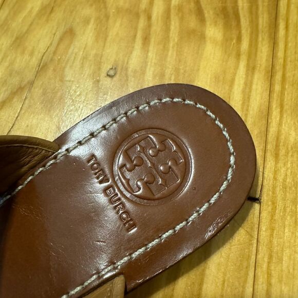 Tory Burch Cameron Thong Wedge Sandals Snakeskin-Embossed Women's Size US 5.5M - Picture 10 of 12